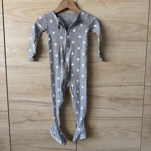 Carter's Gray and White Polka Dot Footie